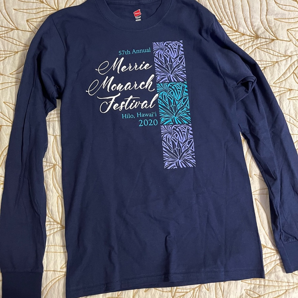 Navy Merrie Monarch Festival Long Sleeve Shirt